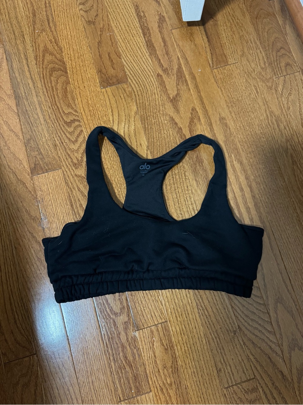 Alo Women's Black sweatshirt Sports Bra
